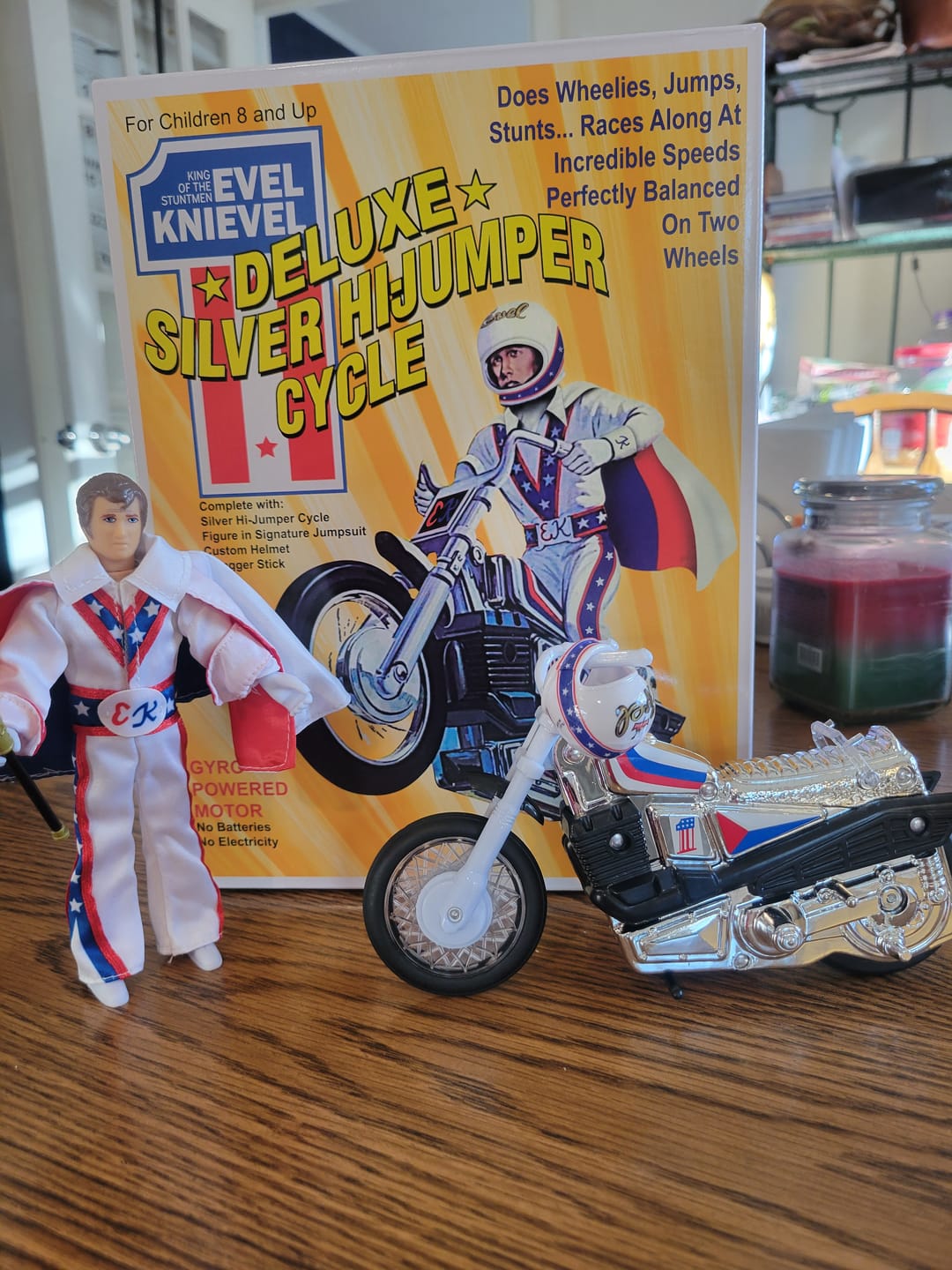 Customer photo review of Evel Knievel Deluxe Silver High Jumper Stunt Cycle