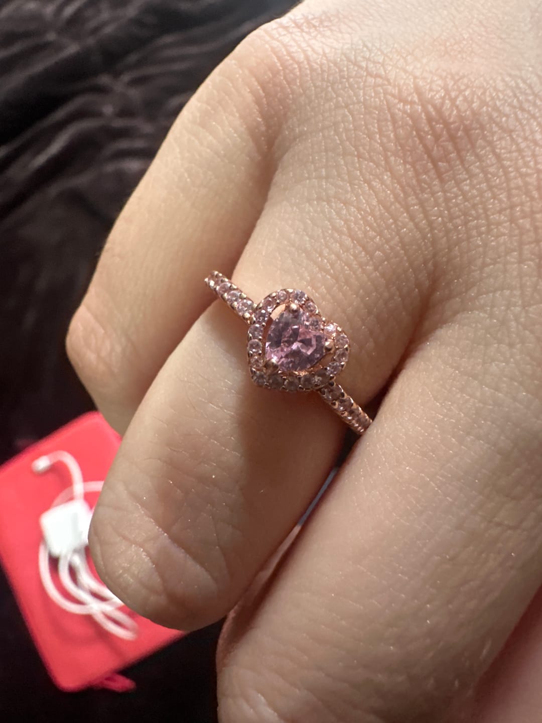 Customer photo review of Anillo Corazon Princesa Aurora Oro Rosa