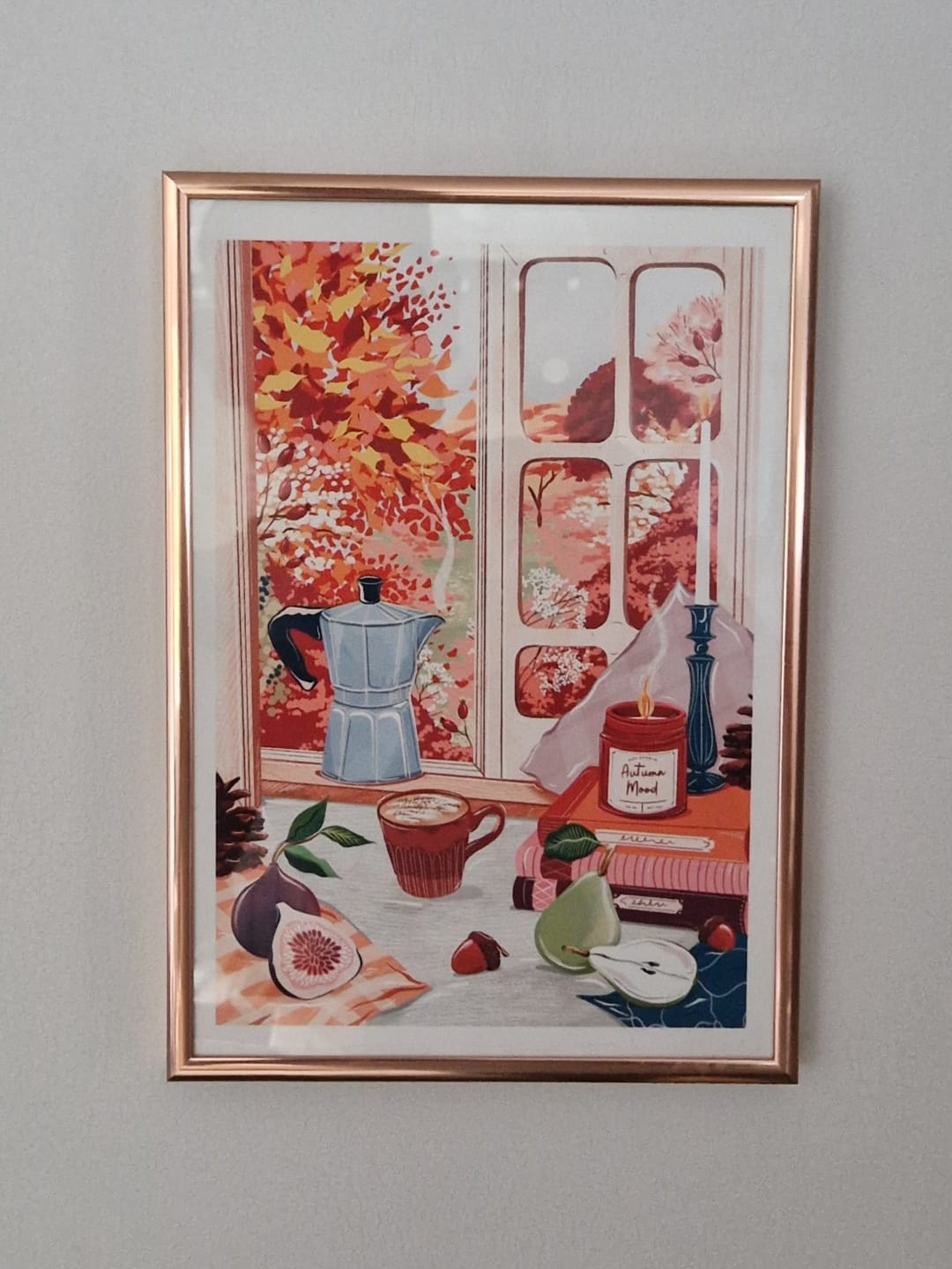 Customer photo review of Cosy Autumn Window Scene A4 Print