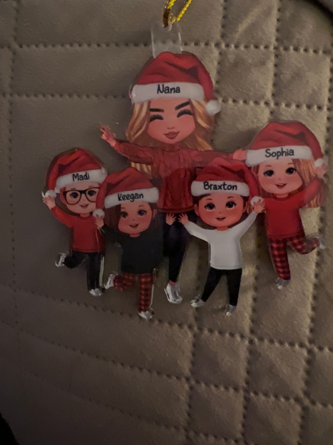 Customer photo review of Happy Christmas Doll Grandma Grandkids Gift For Granddaughter Grandson Personalized Acrylic Ornament