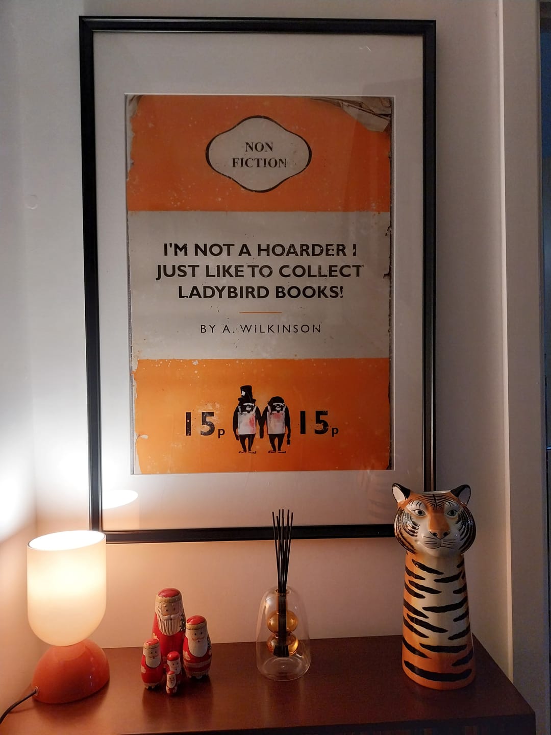 Customer photo review of Personalised Book Cover Art Print (Orange)