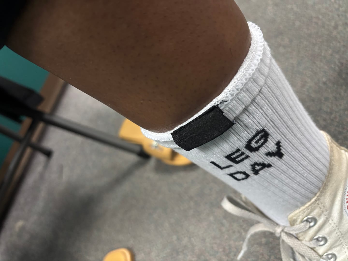 Customer photo review of Leg Day - Unisex Crew Workout Socks