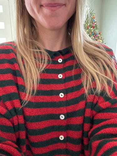 Customer photo review of Leighton Striped Cardigan