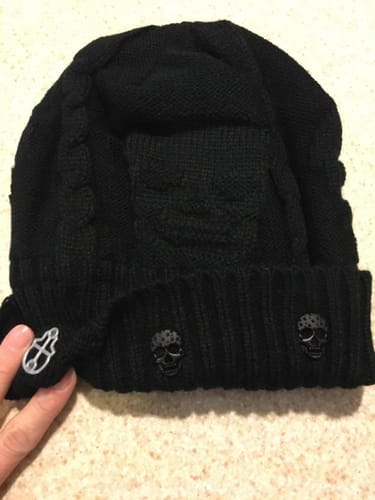 Customer photo review of Knitted Skull Beanies