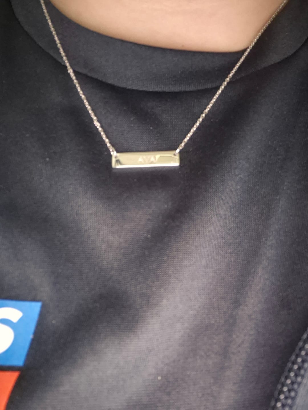 Customer photo review of 2cm Precious Letter Bar in Silver