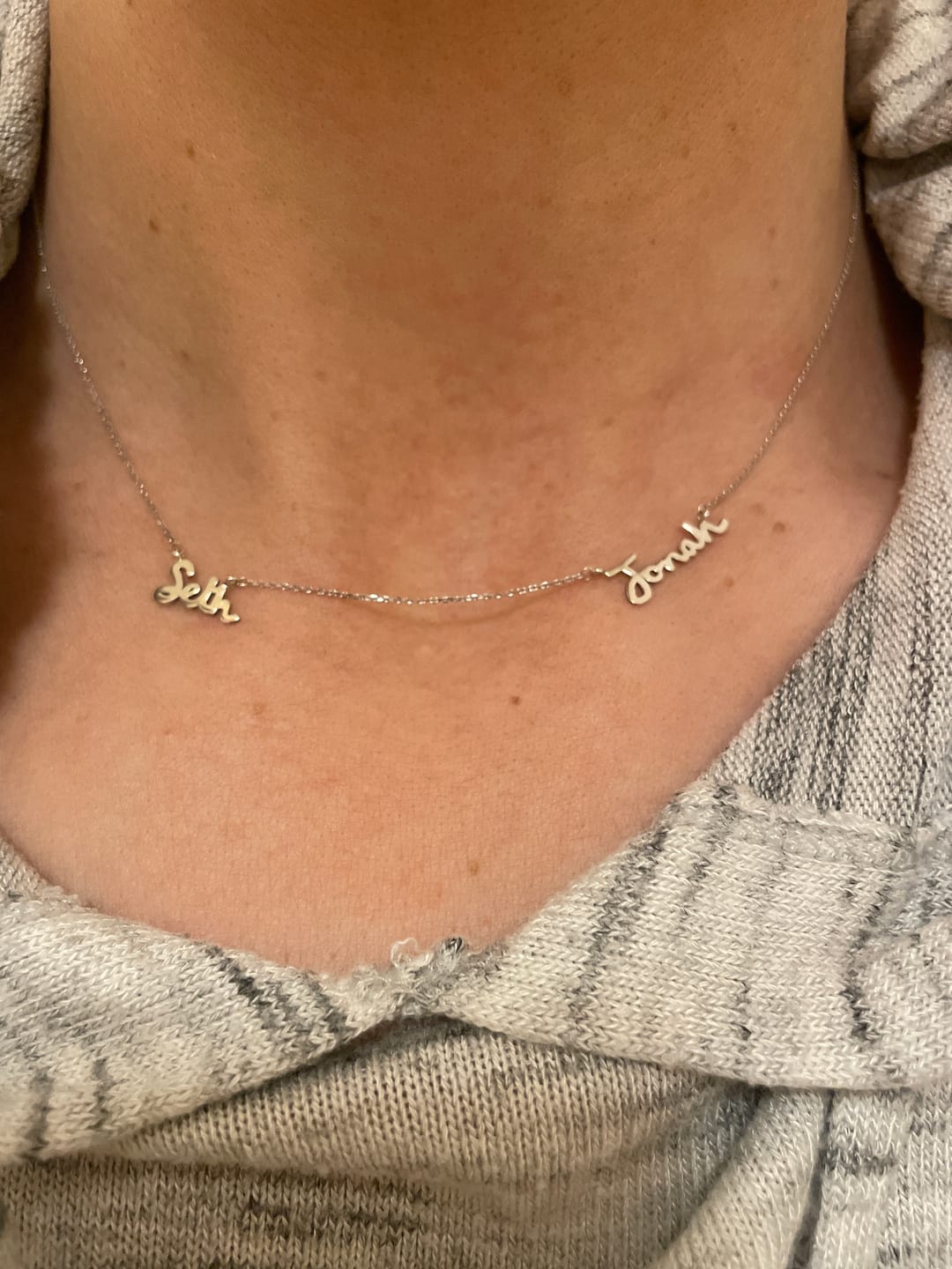Customer photo review of BESPOKE HANDWRITTEN NECKLACE