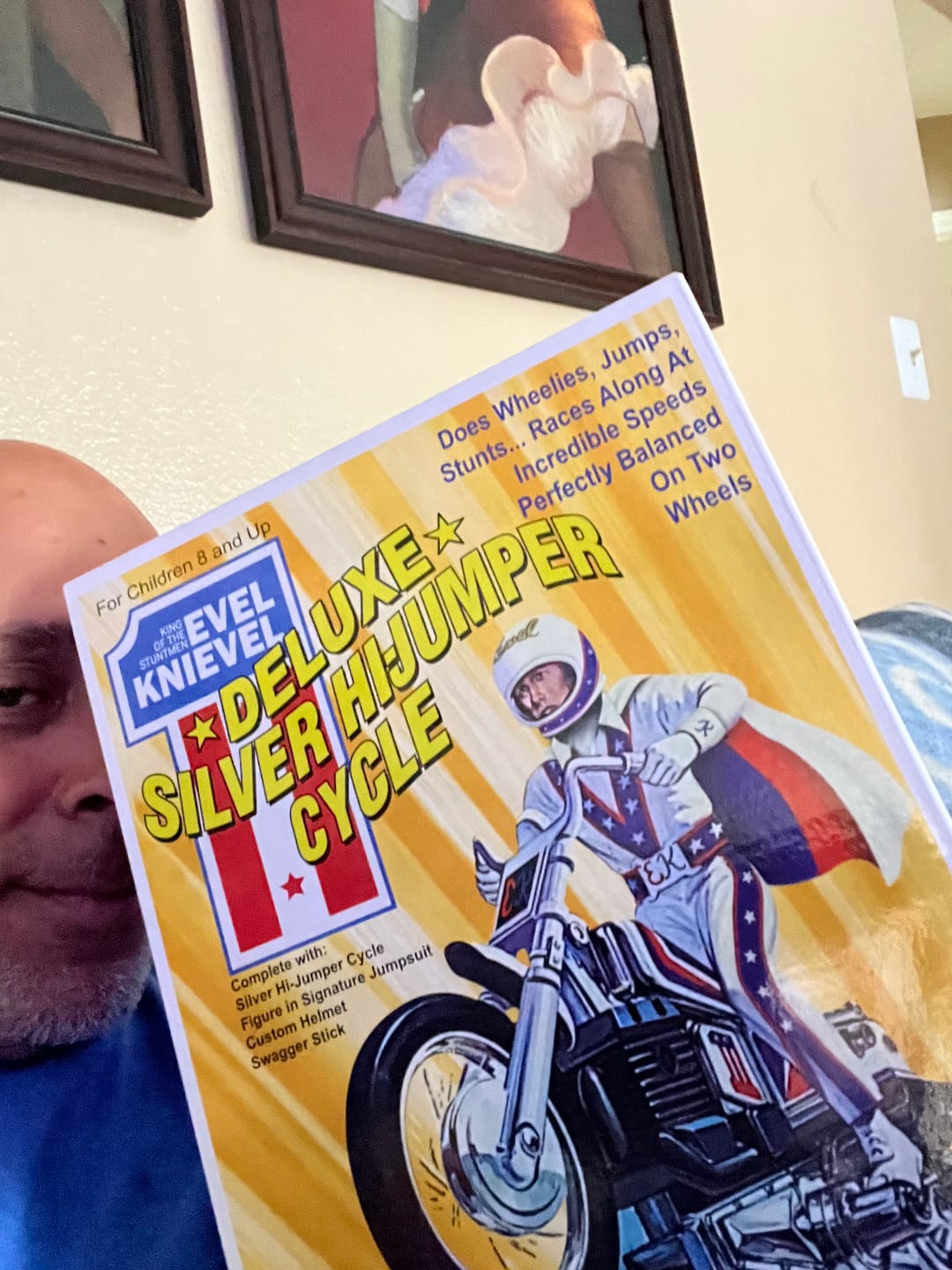 Customer photo review of Evel Knievel Deluxe Silver High Jumper Stunt Cycle