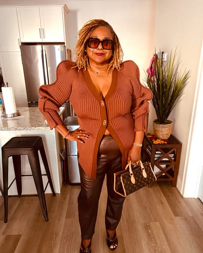 Customer photo review of Skinny V-Neck Knitted Cardigan