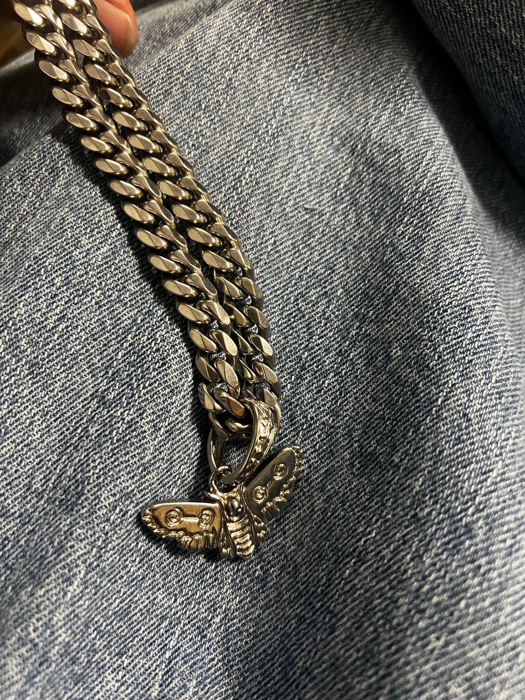 Customer photo review of MOTH PENDANT