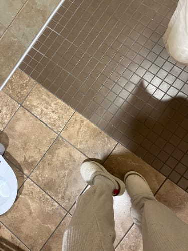 Customer photo review of Sherpa Fleece Platform Slippers