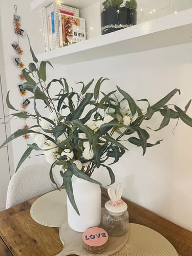 Customer photo review of Faux Arrangement - Willow Eucalyptus & White Kiku