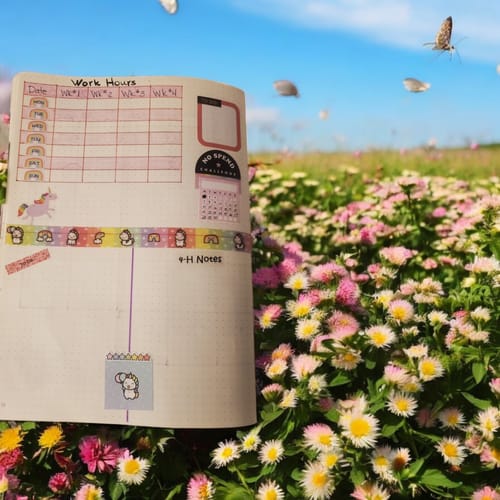Customer photo review of Rainbow Unicorns Theme Hobonichi Cousin Monthly Kit (Set of 2)