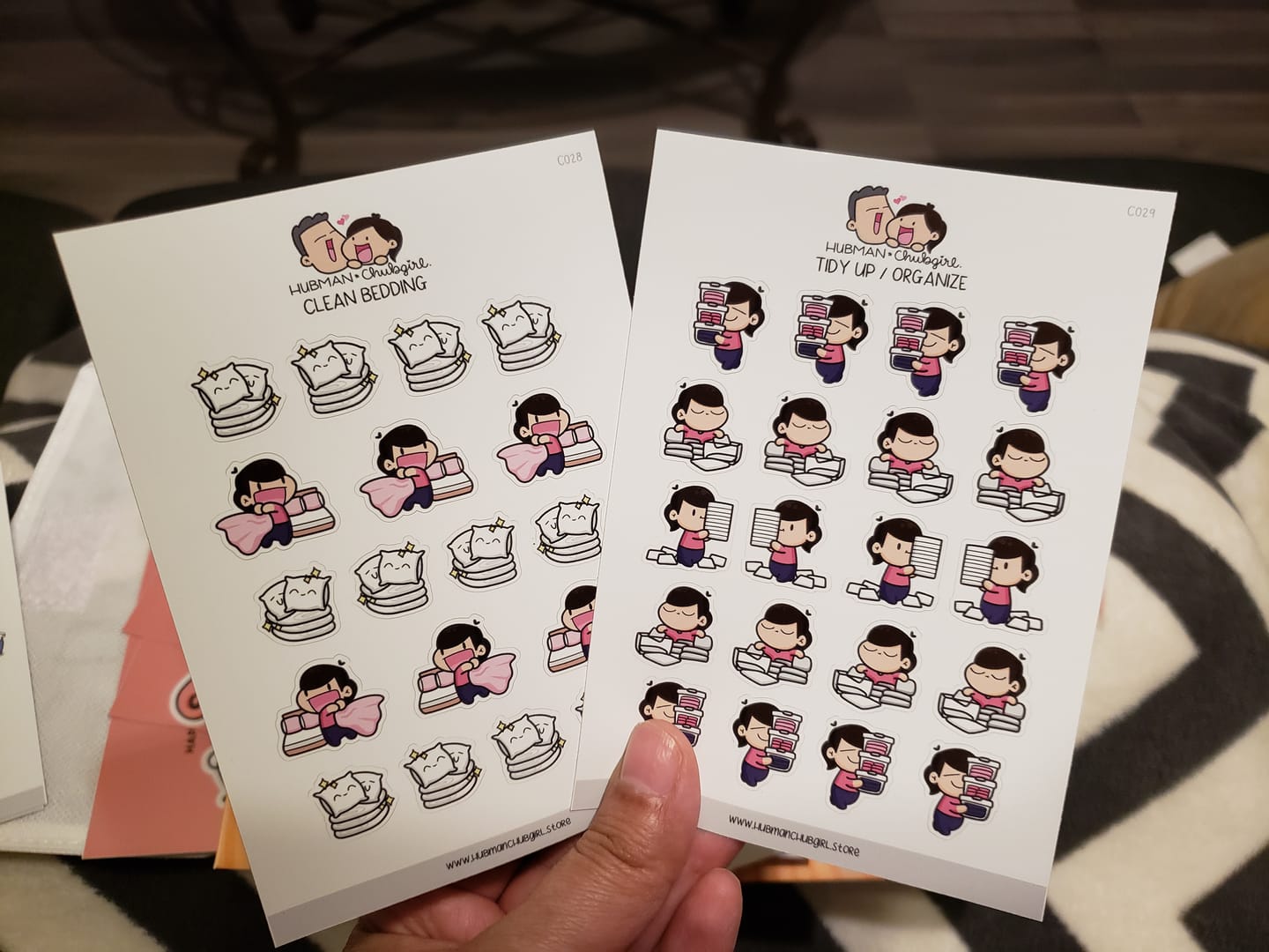 Customer photo review of Clean Bedding Planner Stickers
