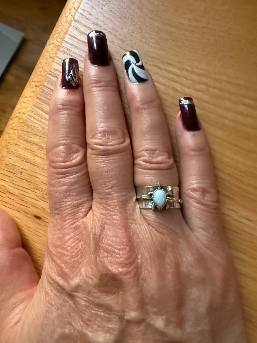 Customer photo review of Turtle Larimar Fidget Ring
