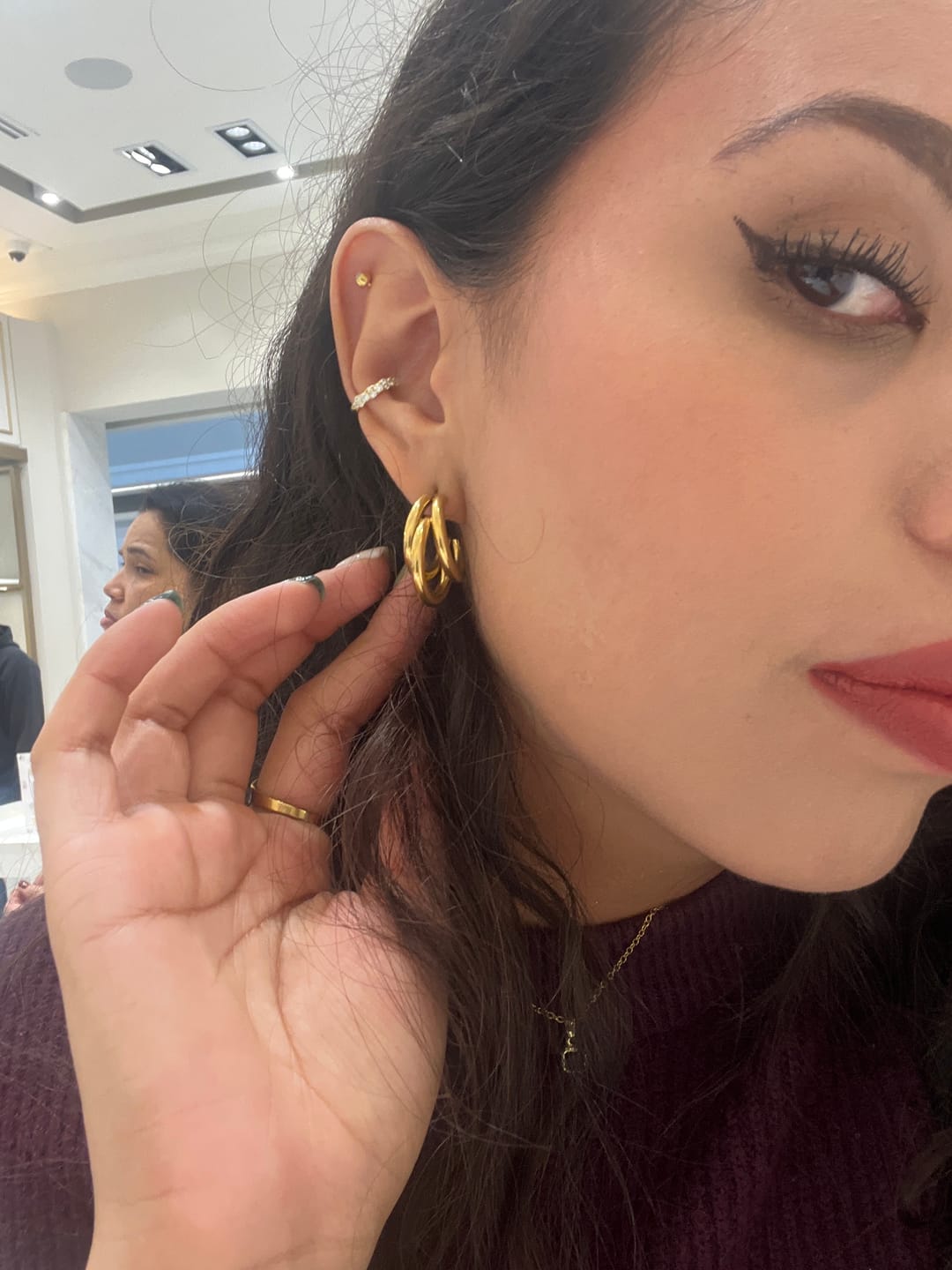 Customer photo review of Arracada Con Zirconias 10 mm