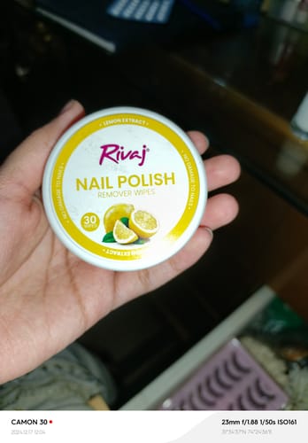 Customer photo review of Rivaj Nail Polish Remover Wipes (Lemon Extract)