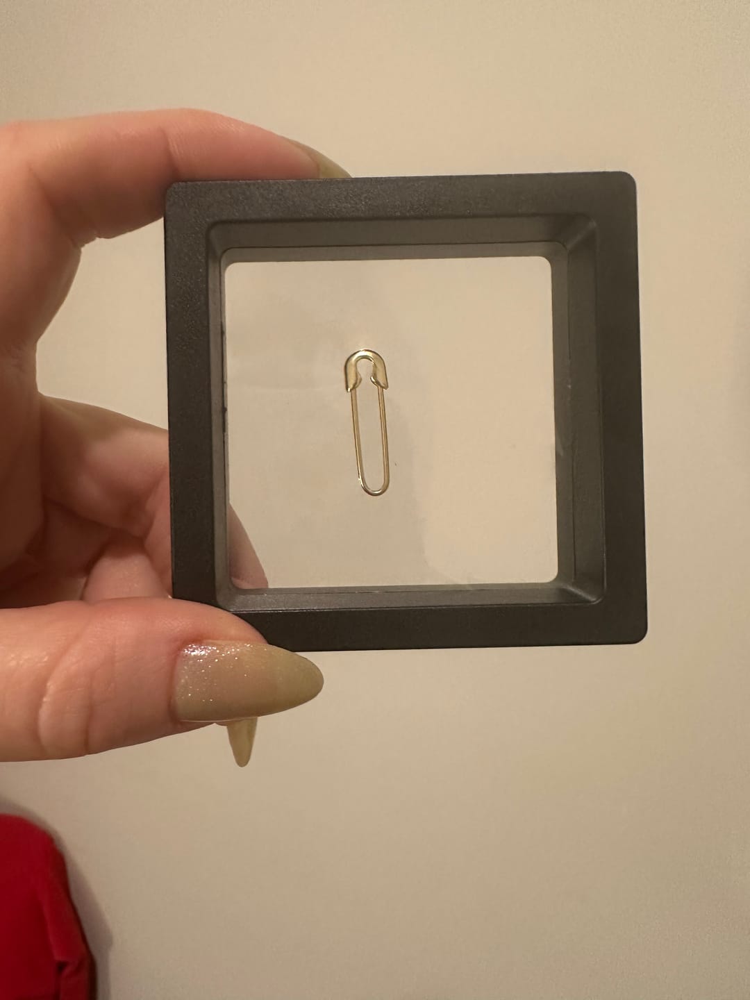 Customer photo review of 14K Single Safety Pin