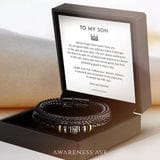 Customer photo review of To My Son | Love You Forever | Leather Braid Bracelet