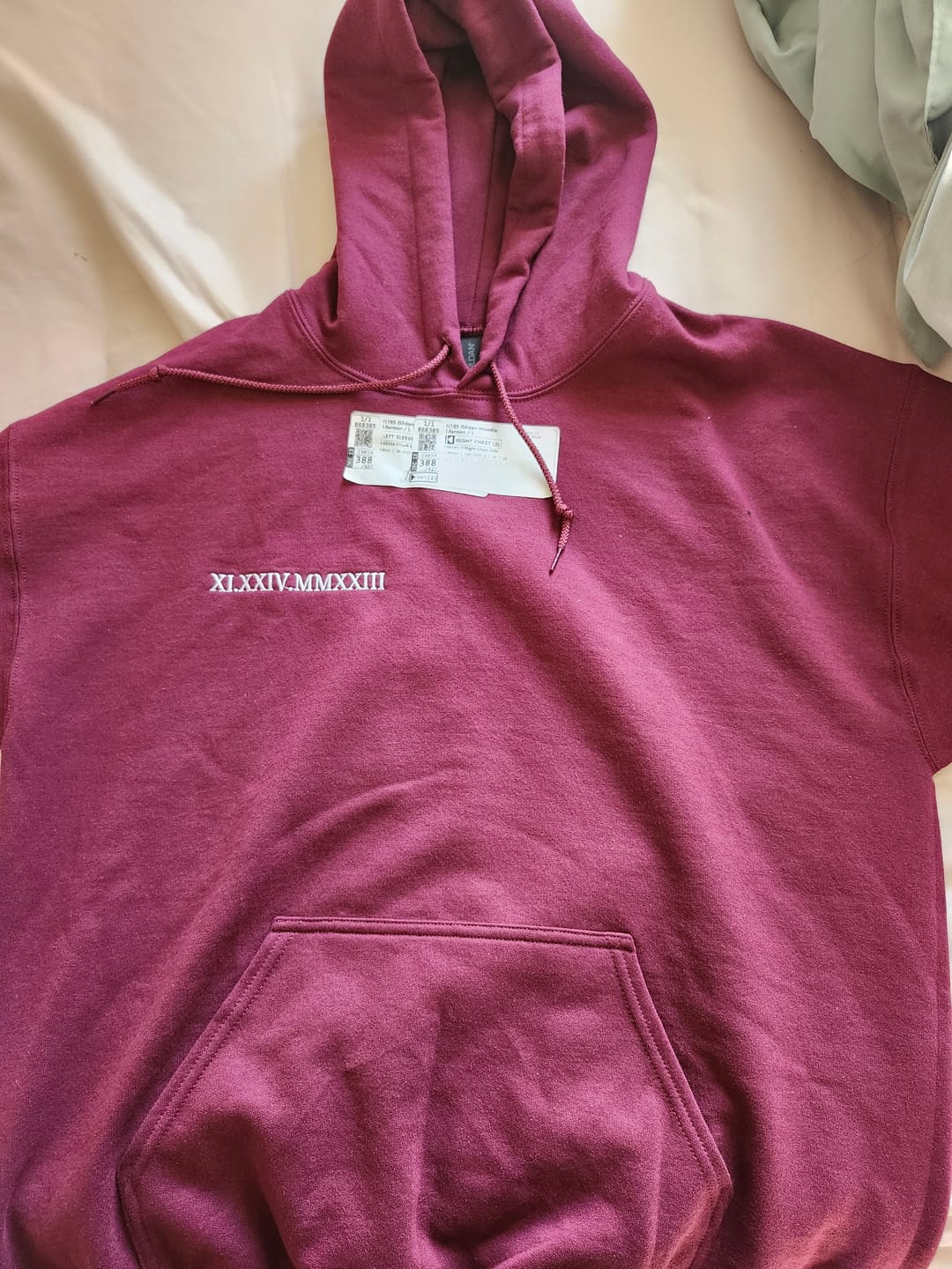 Customer photo review of Custom Roman Numeral Embroidered Hoodie