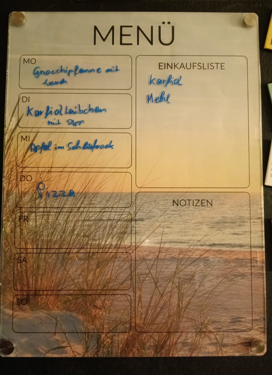 Customer photo review of Kühlschrankplaner "MENÜ"