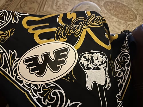 Customer photo review of 22" Waylon Jennings Black Flying W Telecaster Guitar Bandana