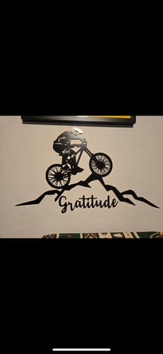 Customer photo review of Mountain Biker  - Metal Wall Art