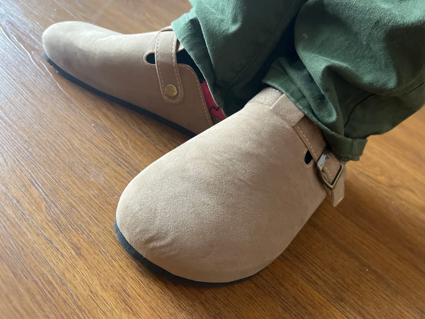 Customer photo review of Nordic Suede Clogs