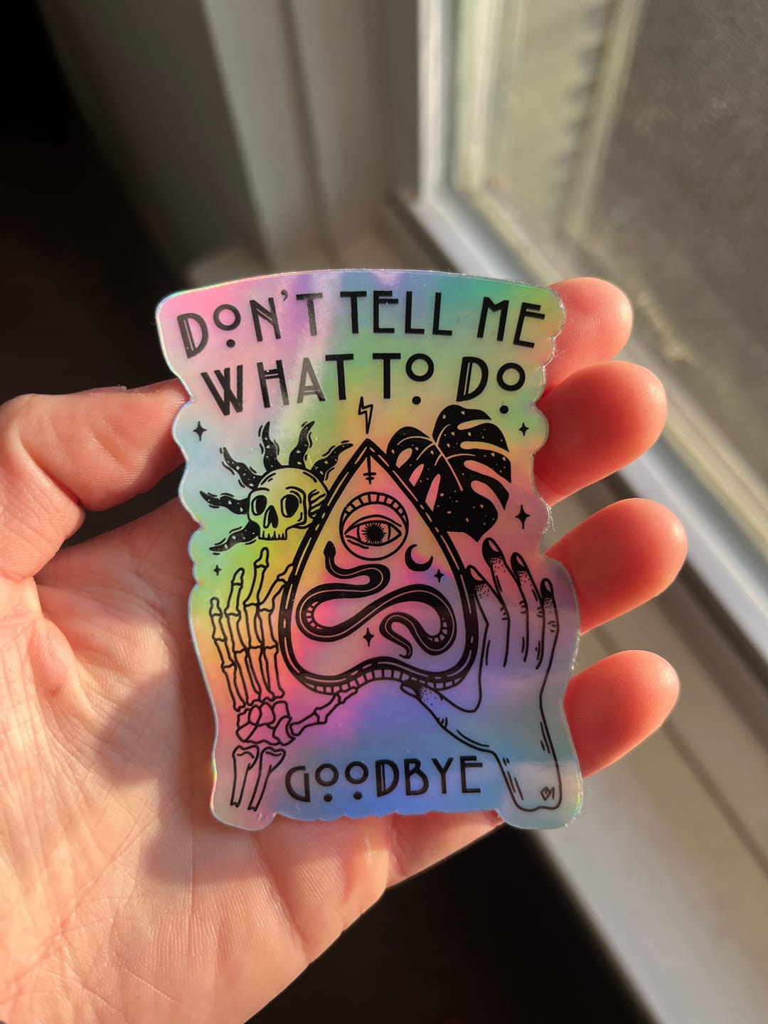Customer photo review of Don't Tell Me What To Do Sticker