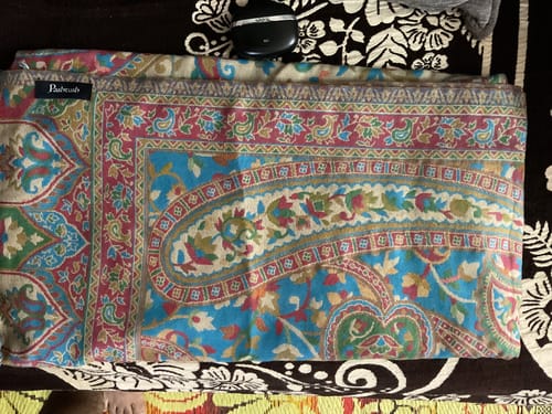 Customer photo review of Pashtush Mens Ethnic Stole, Faux Pashmina, Soft And Warm, Arabian Blue