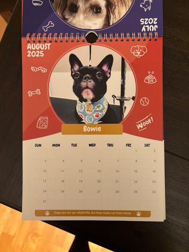 Customer photo review of PUPVOTE: 2025 Cutest Pet Calendar (Official Edition)