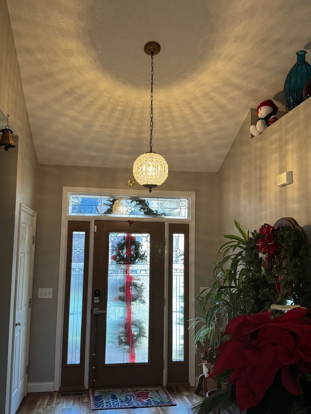 Customer photo review of French Antique Brass Crystal Globe Chandelier