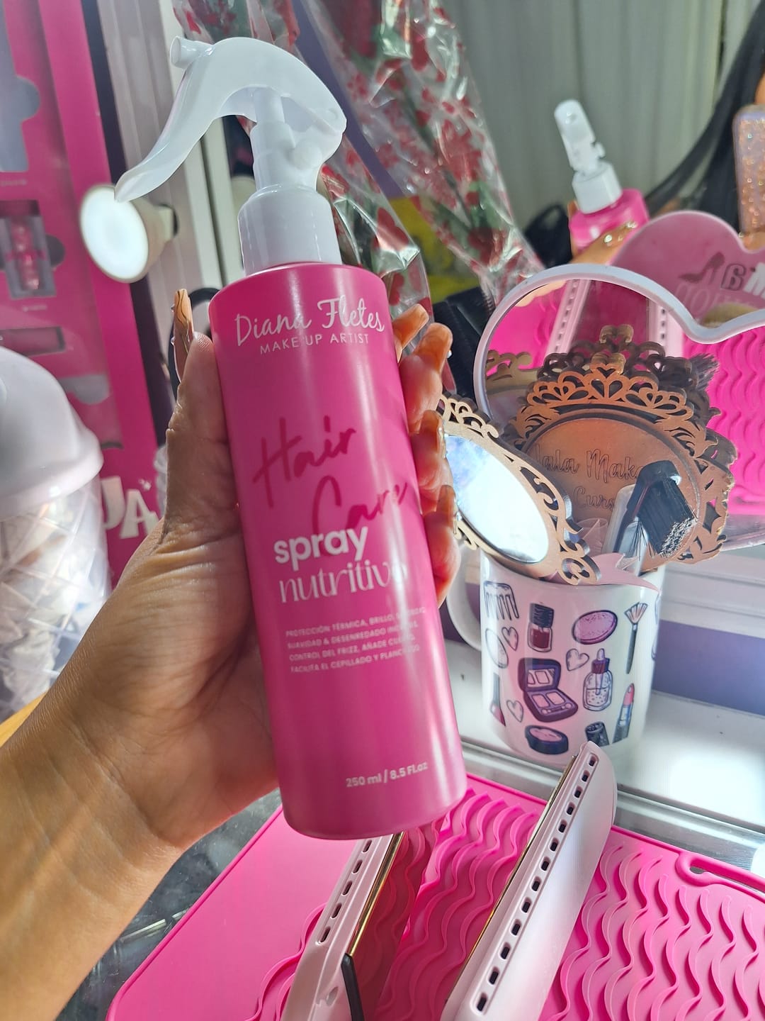 Customer photo review of Spray Nutritivo Con Protector De Calor Diana Fletes