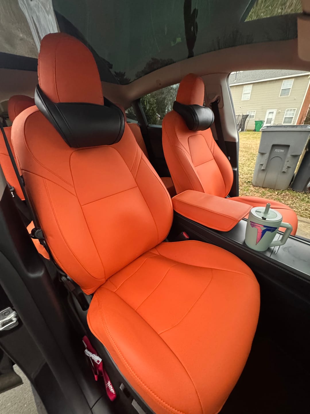Customer photo review of EVAAM® Leather Full Seat Covers for Tesla  Model 3/Y/S/X