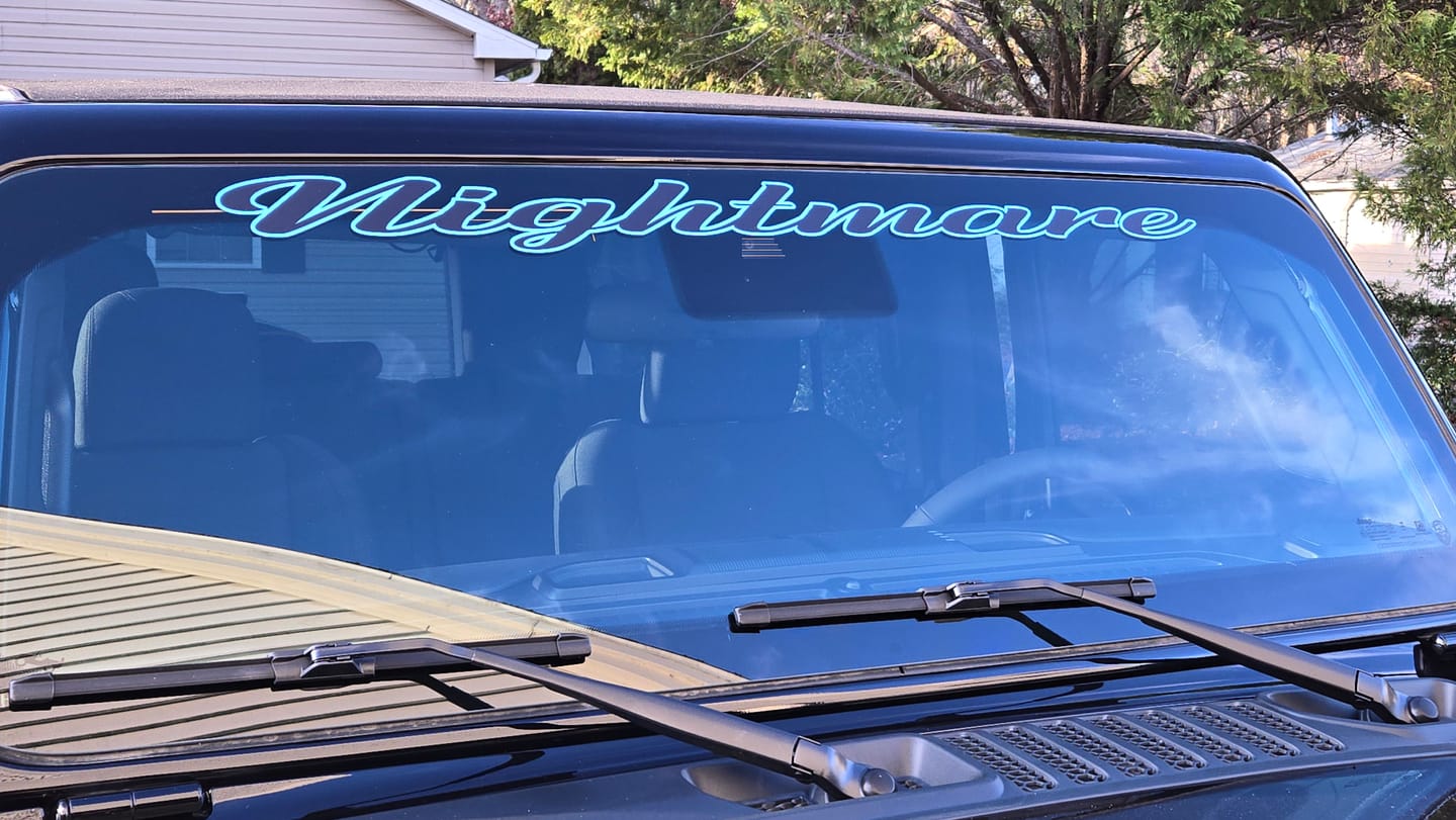 Customer photo review of Windshield Lettering