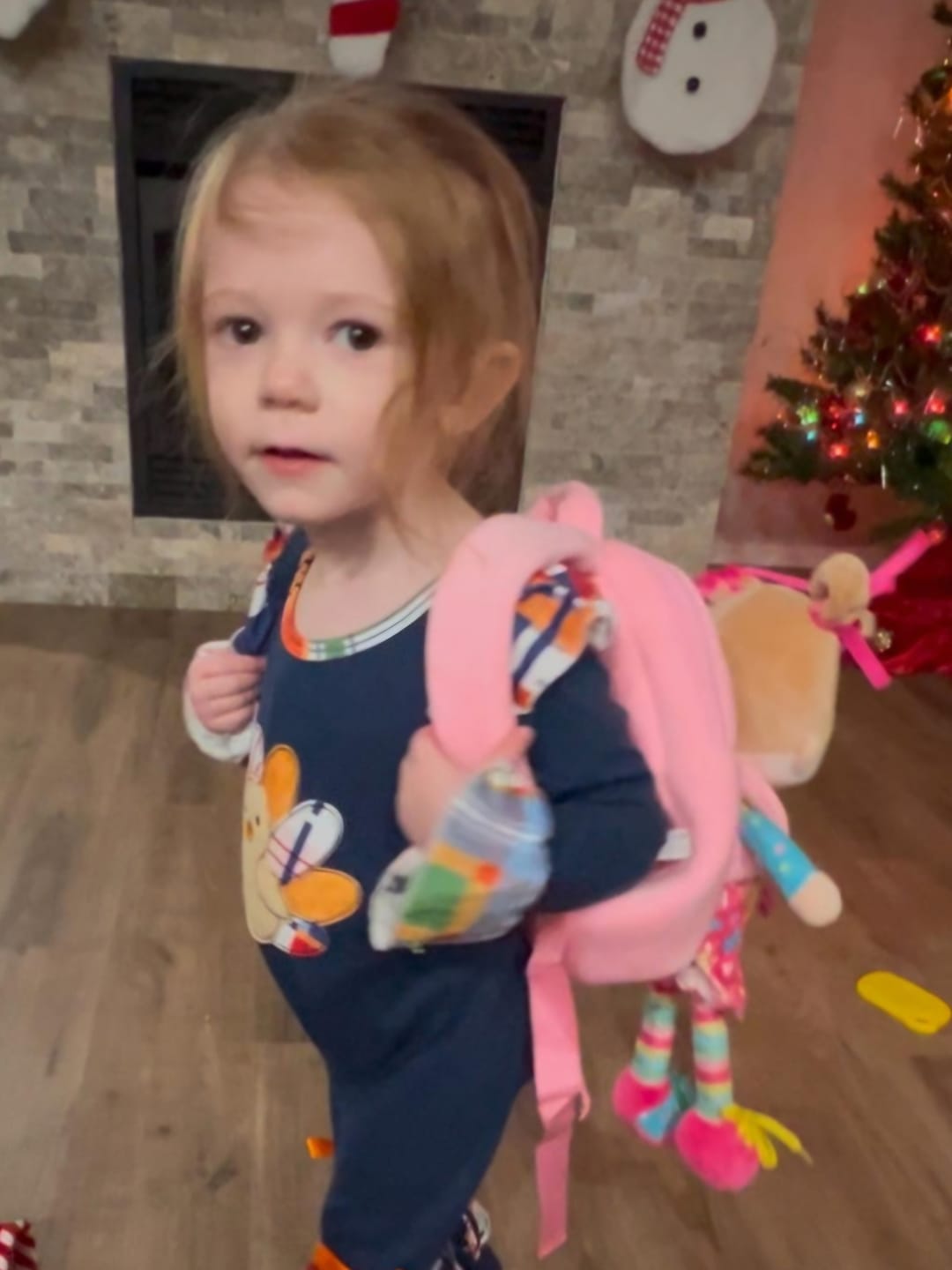Customer photo review of Personalized Doll Carrier Backpack - 3 Colors