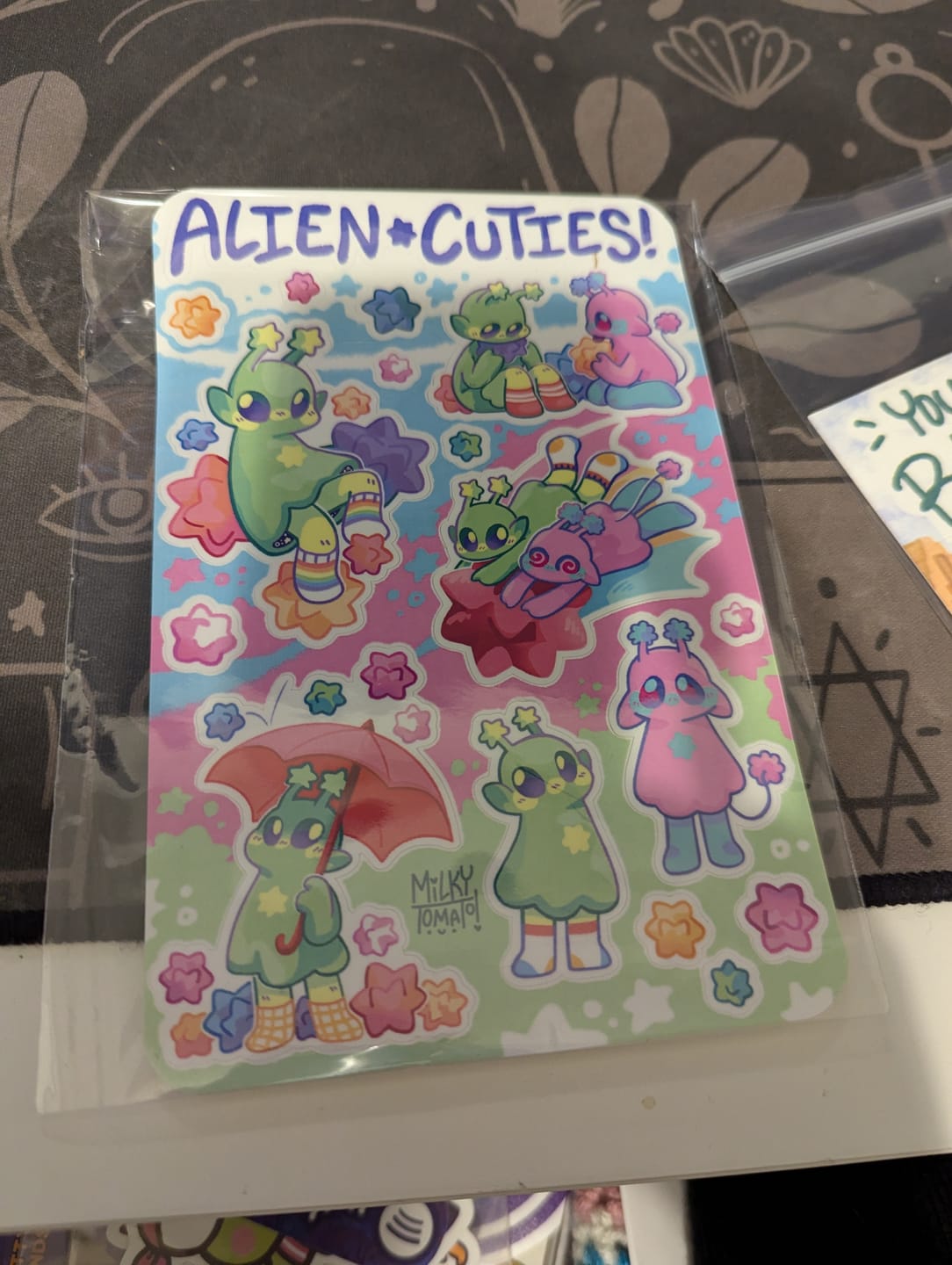 Customer photo review of Cute Alien Sticker Sheet