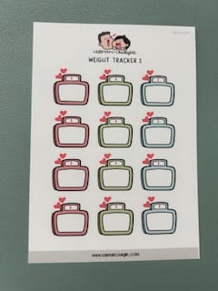 Customer photo review of Weight Tracker 2 Planner Stickers