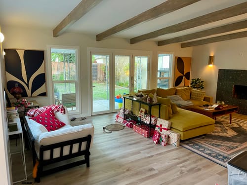 Customer photo review of Botanic Contrast Abstract Canvas Art