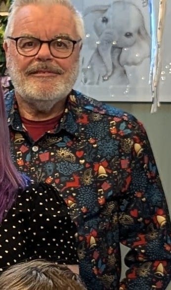 Customer photo review of Men's Christmas Reindeer Funny Xmas Themed Long Sleeve Shirt