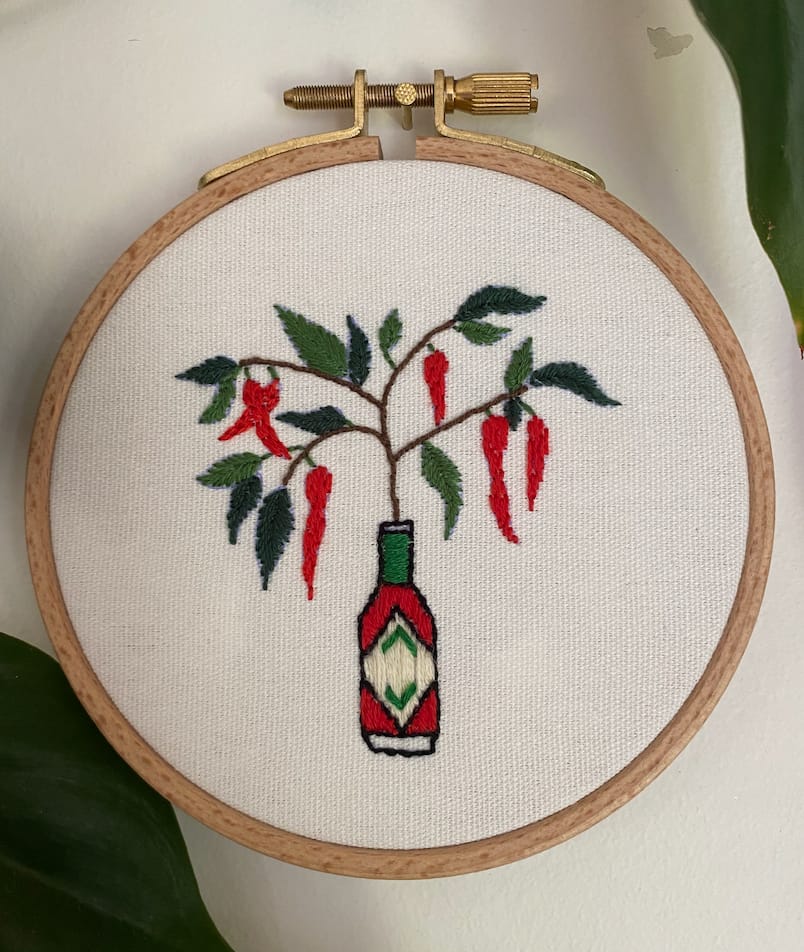 Customer photo review of Tabasco Chillies Embroidery Kit