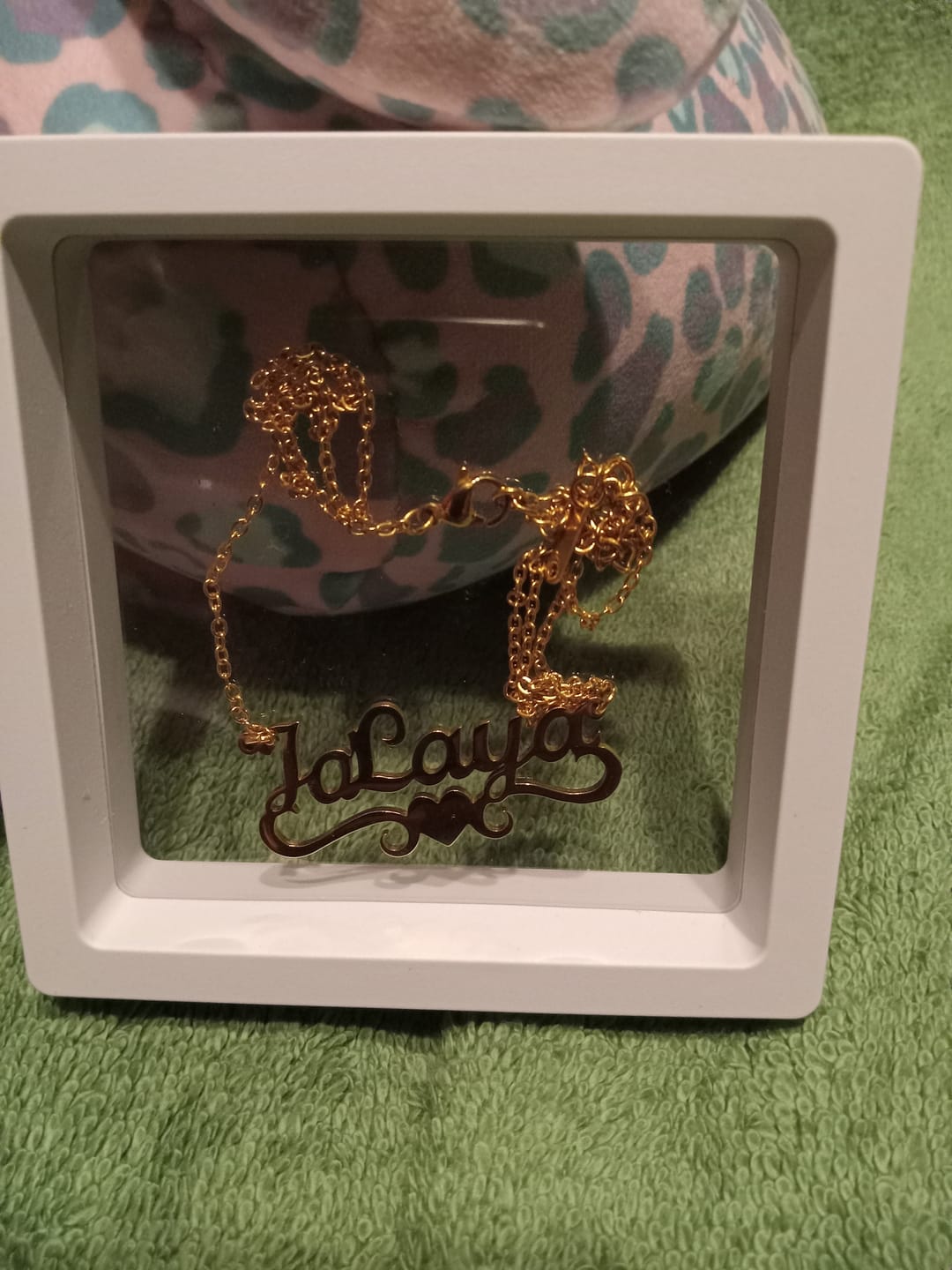Customer photo review of Kids Love Heart Name Necklace