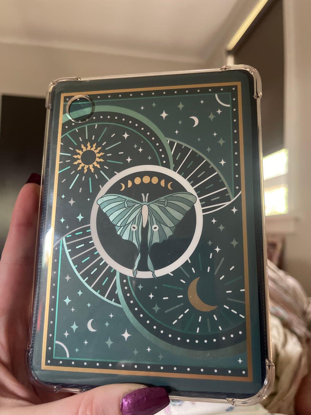 Customer photo review of Luna Moth - Kindle Sticker Insert