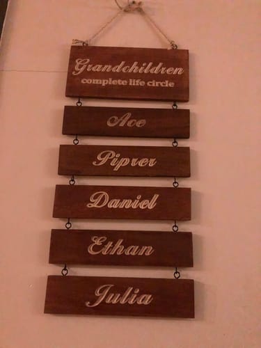 Customer photo review of Personalized Grandkids Hanging Sign (Engraved) Family Keepsake