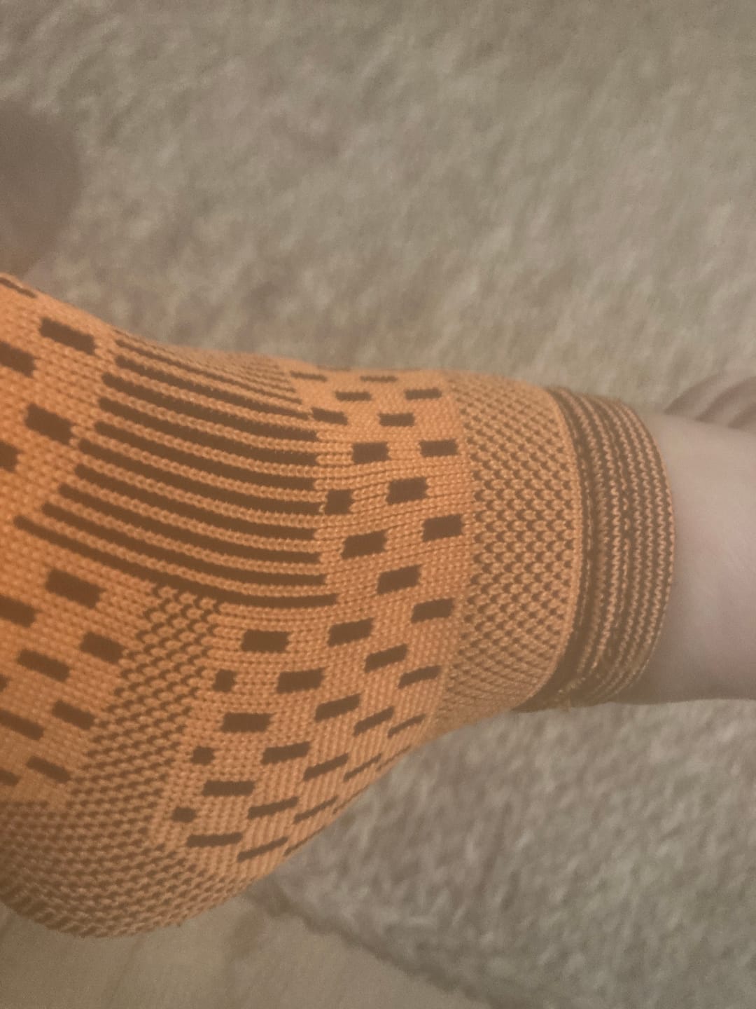 Customer photo review of Bamboo Ankle Compression Support Sleeve For Achilles Tendon And Ankle Sprains
