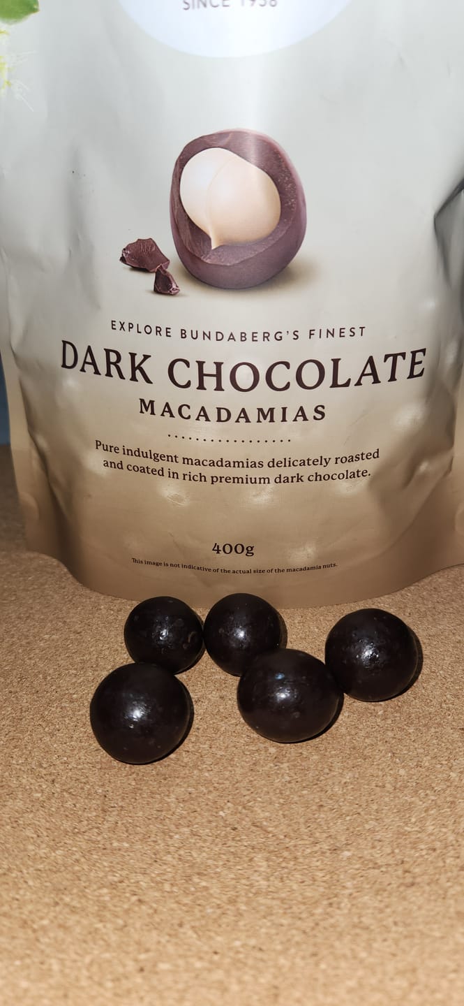 Customer photo review of Dark Chocolate Macadamias