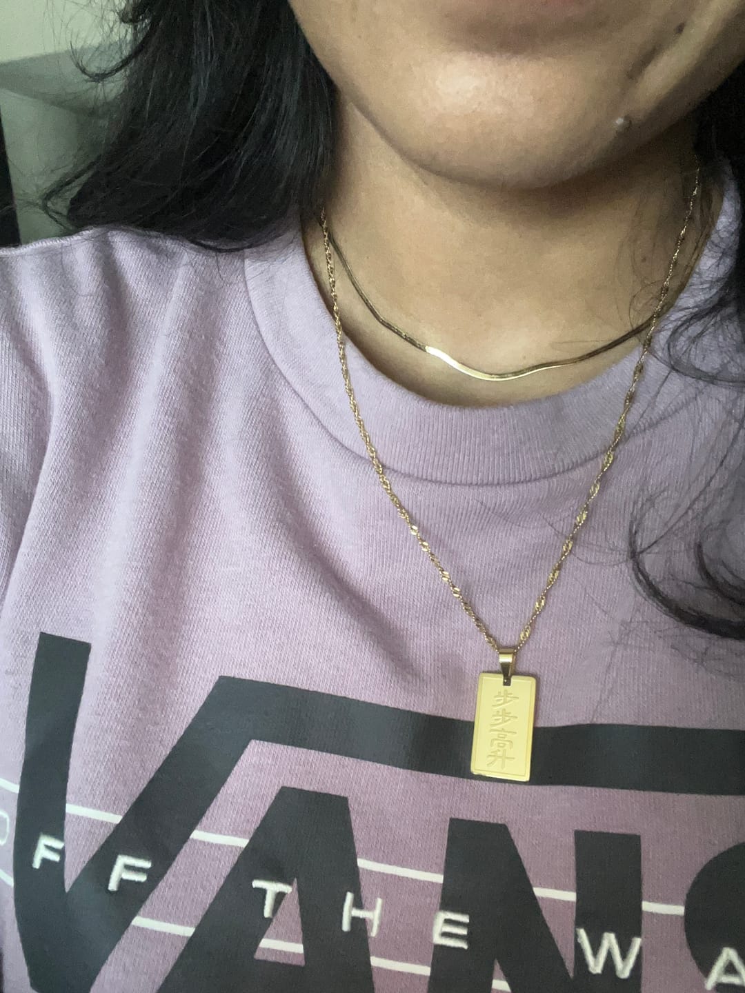 Customer photo review of Herringbone Necklace