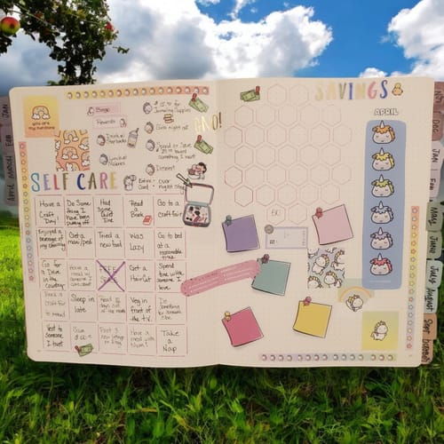 Customer photo review of Rainbow Unicorns Theme Hobonichi Cousin Monthly Kit (Set of 2)