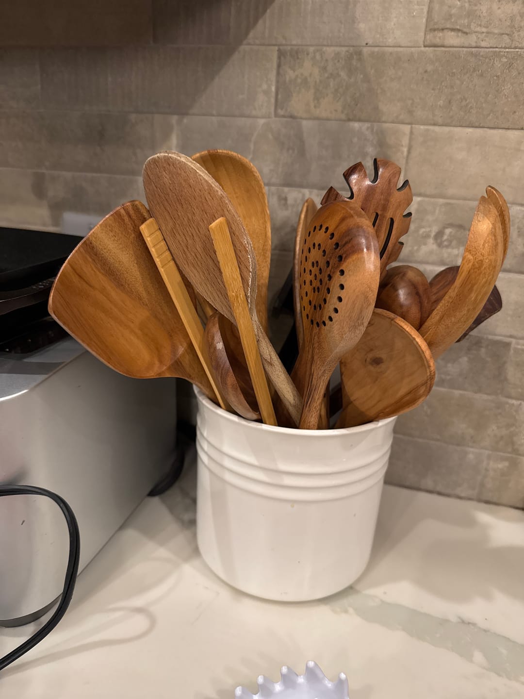 Customer photo review of Teak Wooden Utensil Set