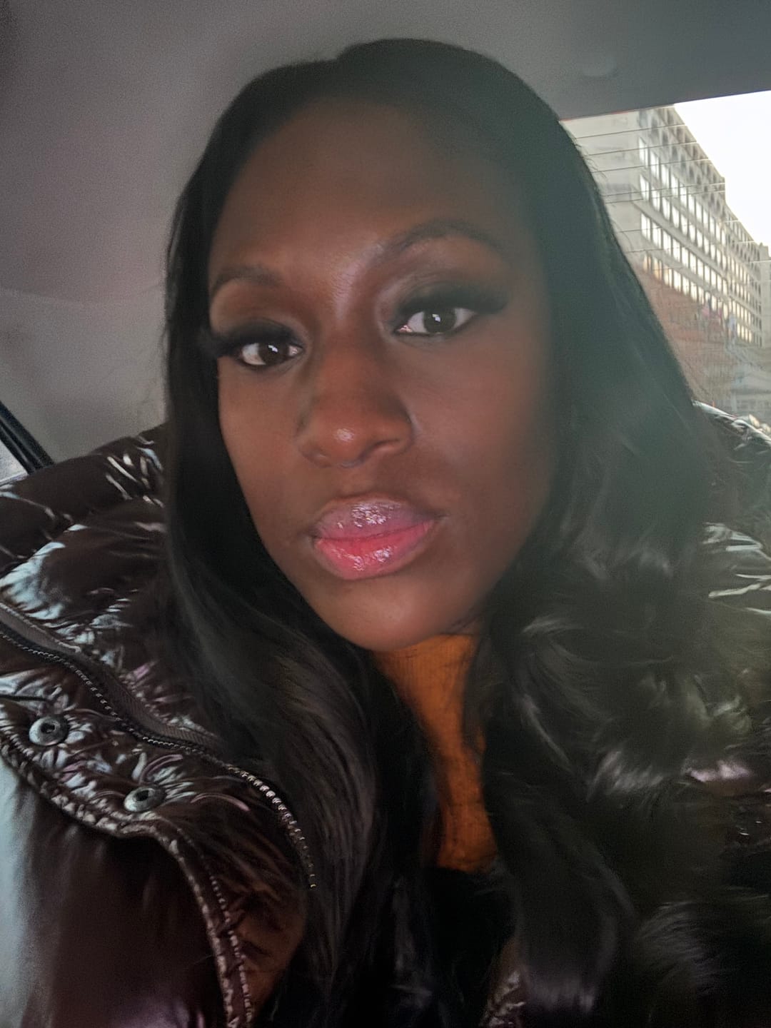 Customer photo review of Seamless Clip In Hair Extensions Body Wave