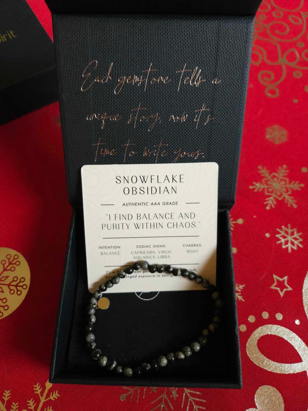 Customer photo review of Snowflake Obsidian Bracelet Mini